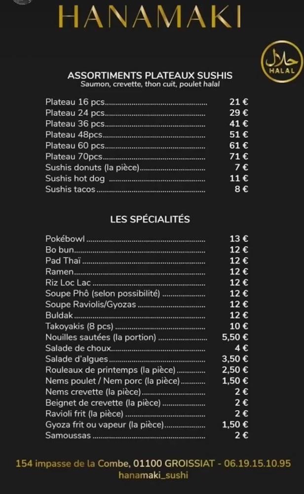 Hanamaki Sushi - Menu Image 1